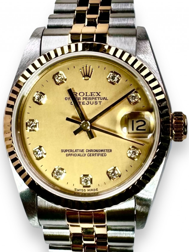 Diamond Rolex Datejust 68273 18KT & Steel