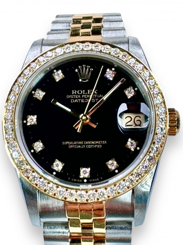 Mid Size Rolex Datejust 68273  Diamond Bezel & Dial