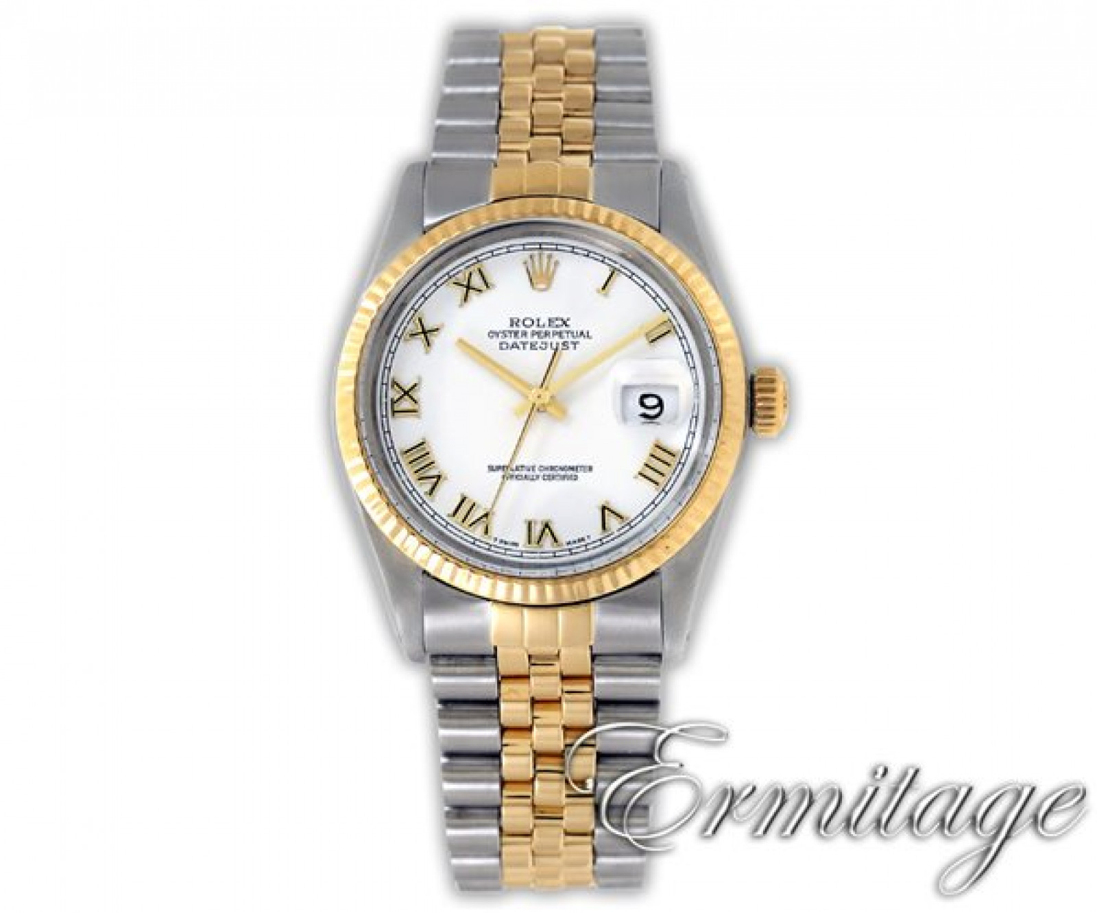 Rolex Datejust 16013 Gold & Steel With White Dial
