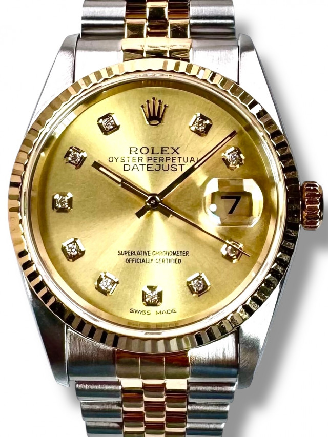 Rolex Datejust 16233 Champagne Diamond Dial