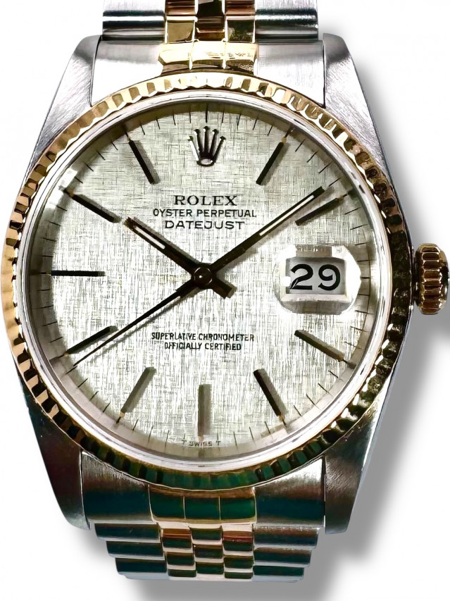 Rolex Datejust 16233  Silver Linen Dial