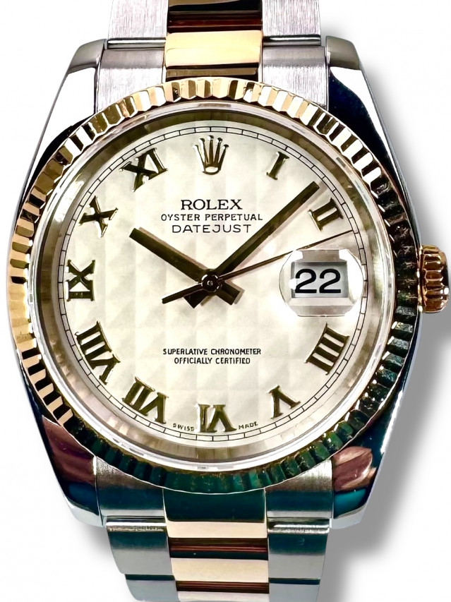 Rolex Datejust 116233 Pyramid Ivory Dial