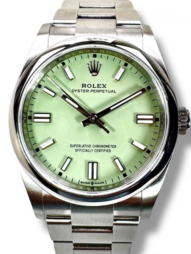 Green Rolex Oyster Perpetual 126000 Pistachio Unworn 2025