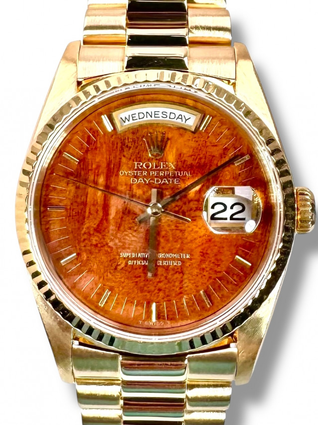 Rolex Day Date President  18238 Burlwood Dial