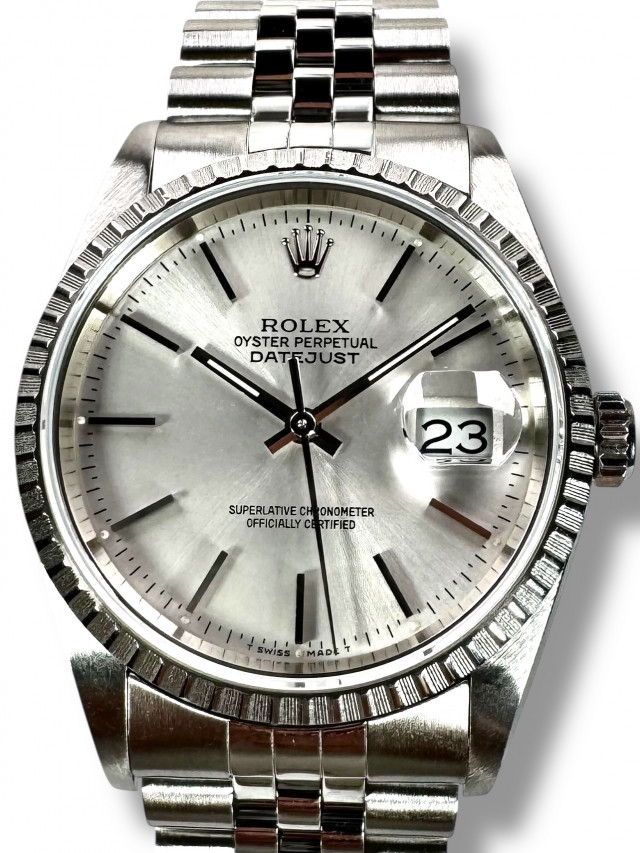 Rolex Datejust 16220 Stainless Steel Silver Dial