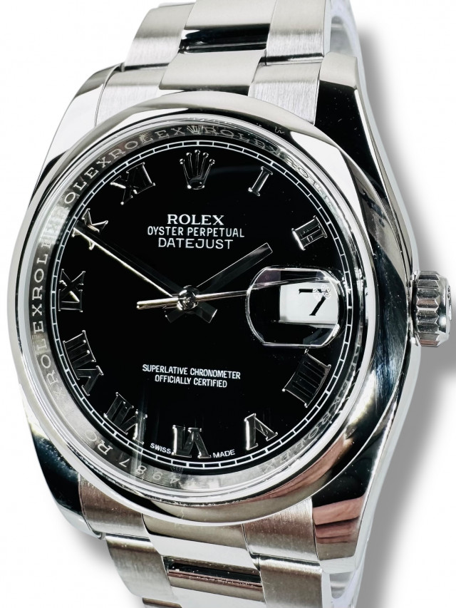 Rolex Datejust 116200 36 MM Black Roman Dial