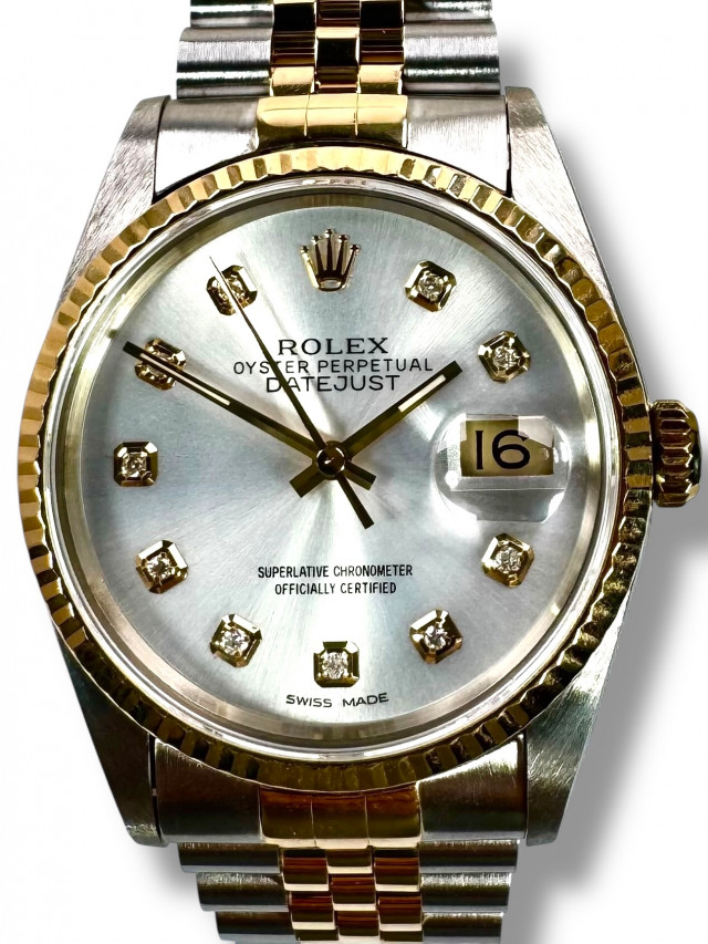 Rolex Datejust 16233 Silver Diamond Dial