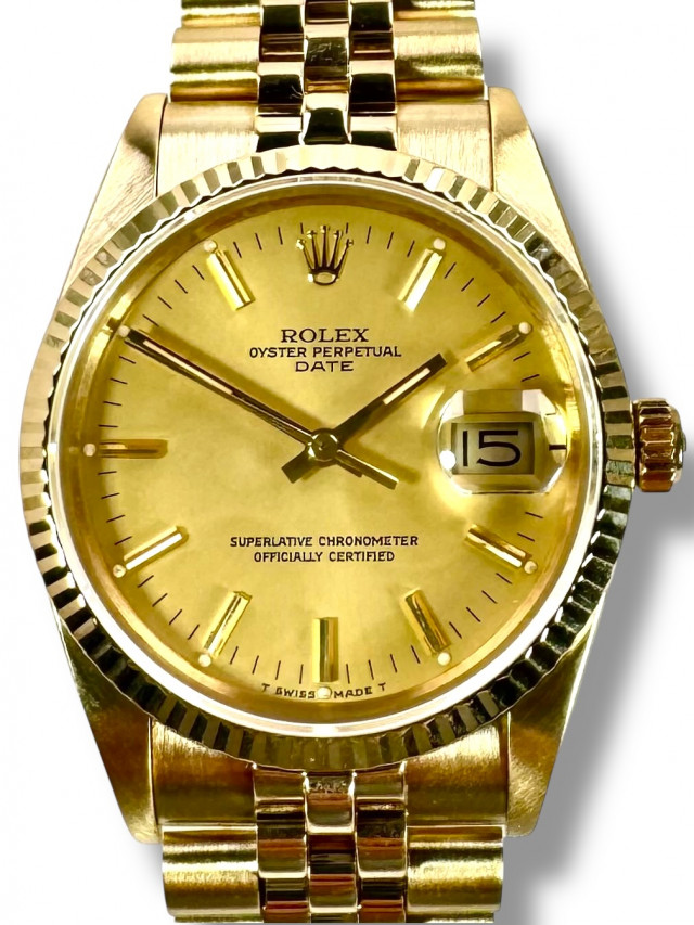 Rolex Date 15037 Yellow Gold Watch 34MM