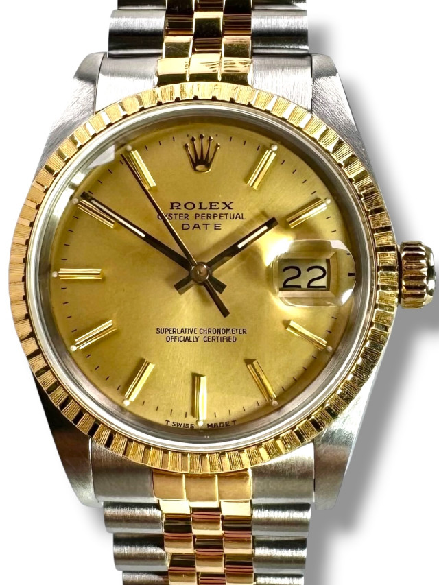 Rolex Date 15053 Champagne Dial 34 mm