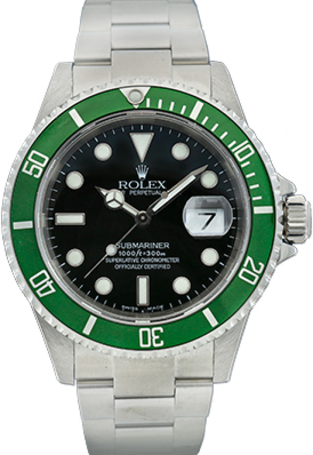 Rolex Submariner 16610LV "Kermit" Engraved Rehaut 2008