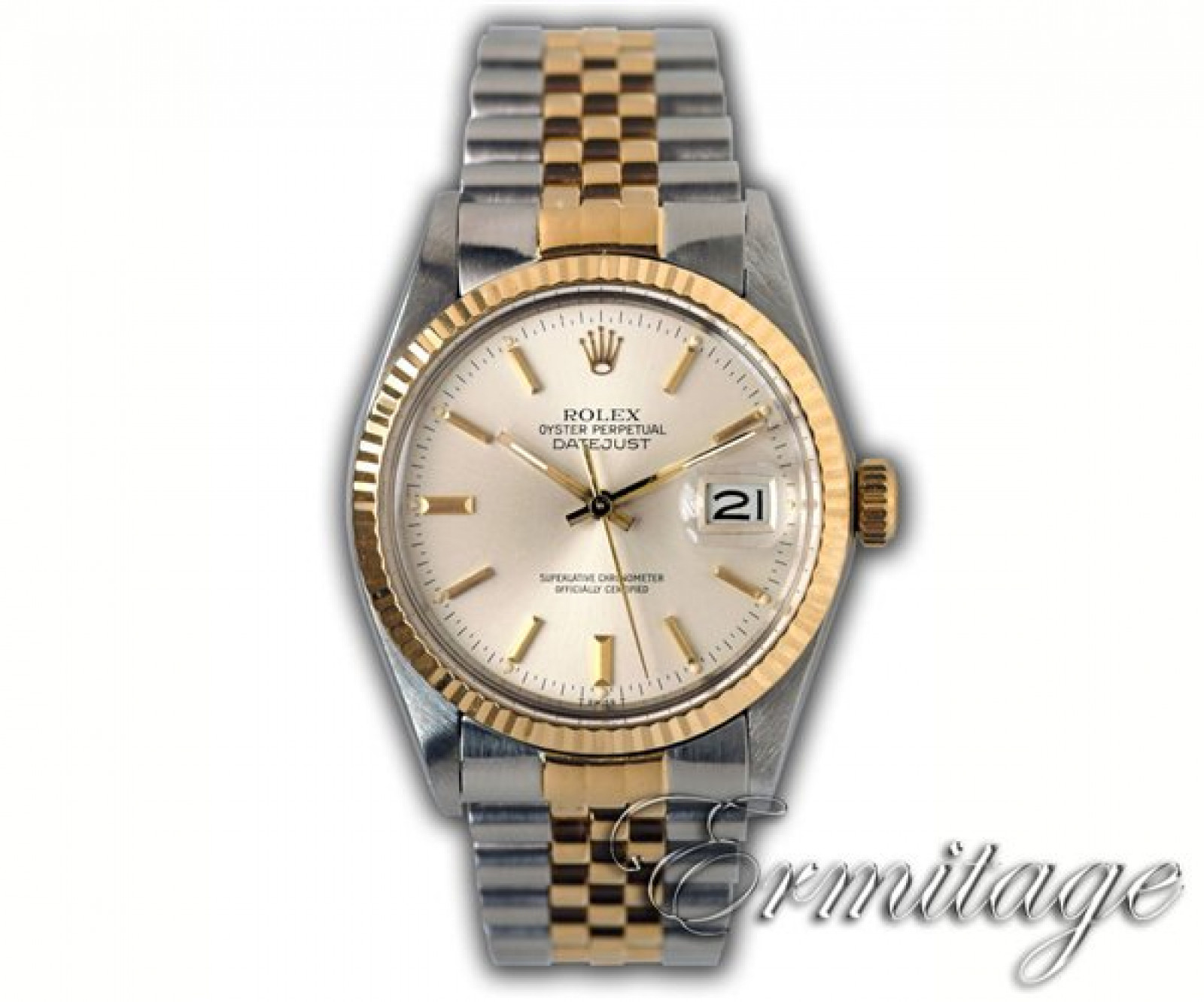 Rolex Datejust 16013 Gold & Steel With Silver Dial