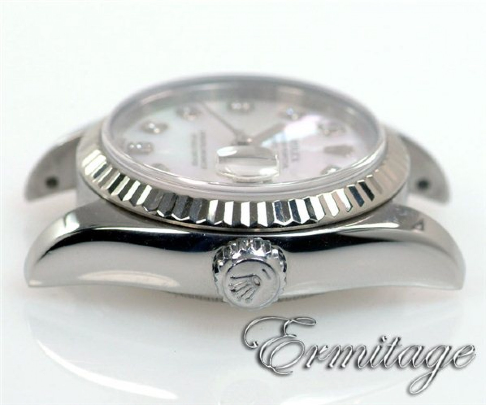 White Diamond Dial Rolex Datejust 179174 with White Gold