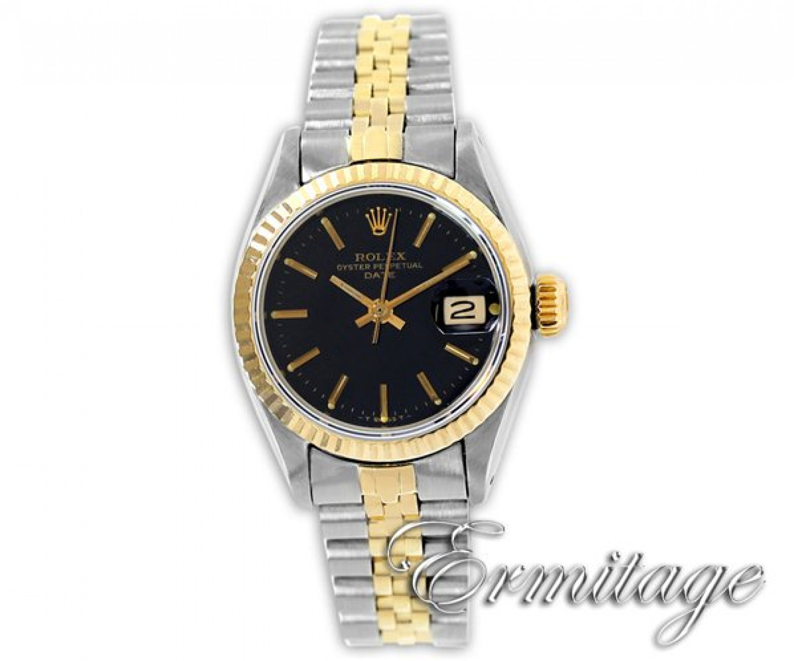 Vintage Rolex Date 6917 Gold & Steel with Black Dial