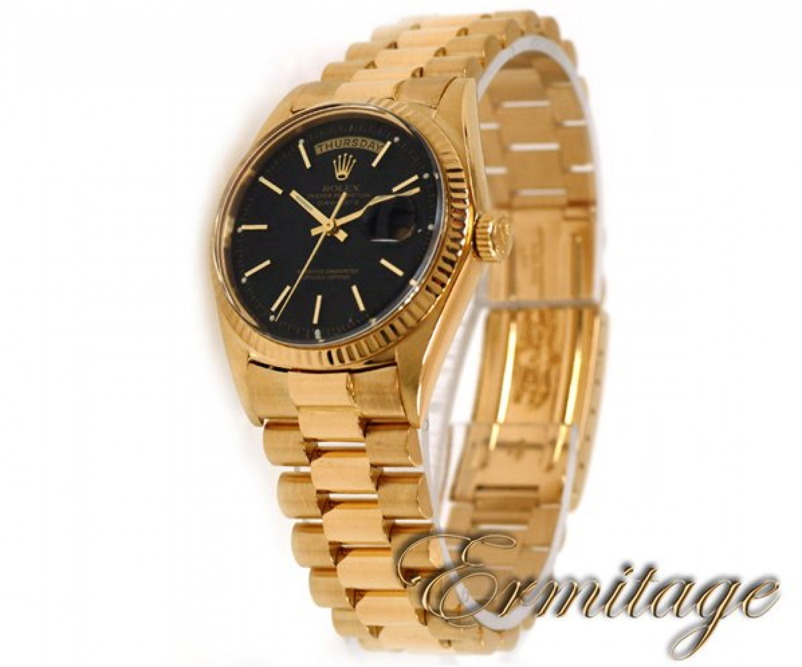 Vintage Rolex Day-Date 1803 Gold Black with Black Dial
