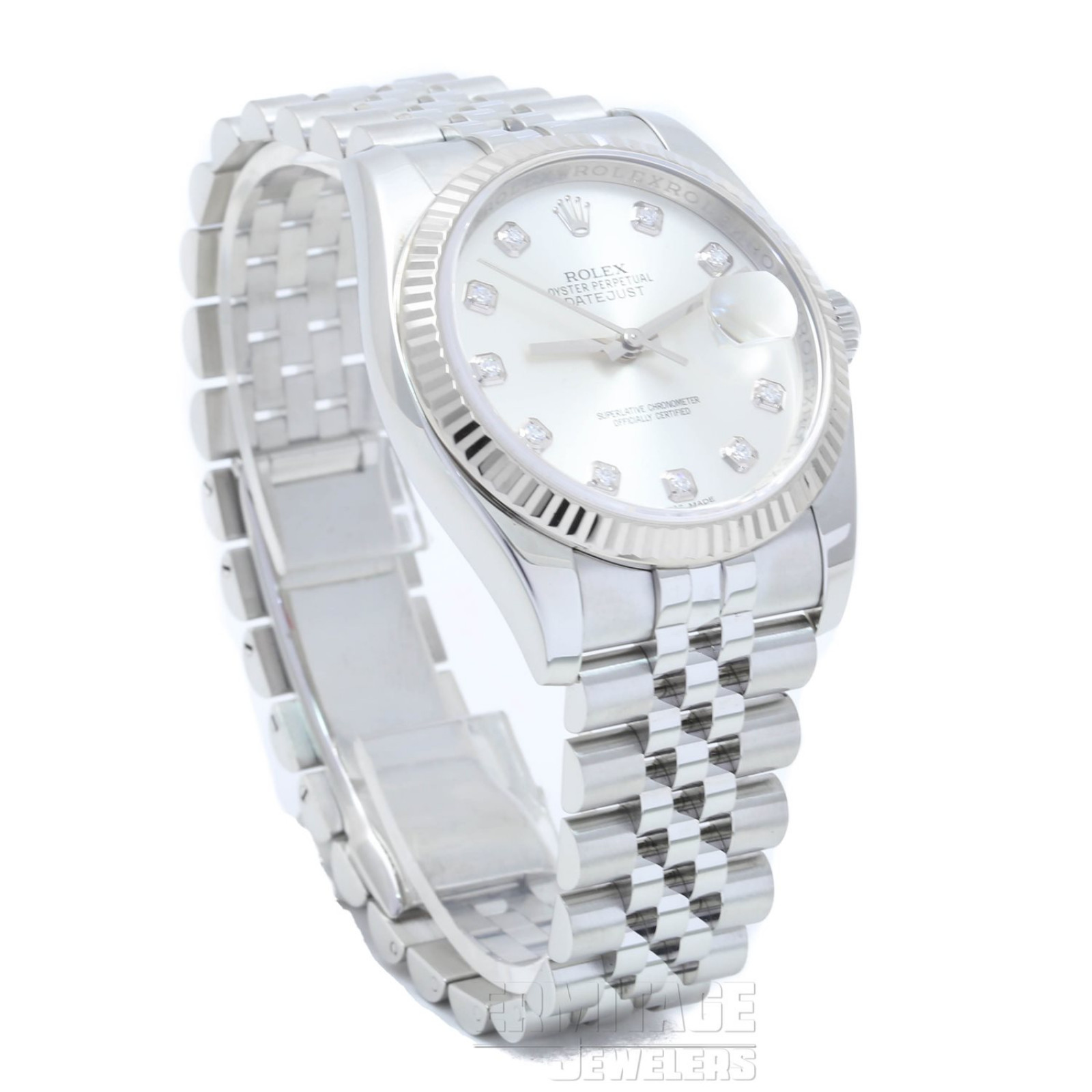 White Gold Fluted Rolex Datejust 116234