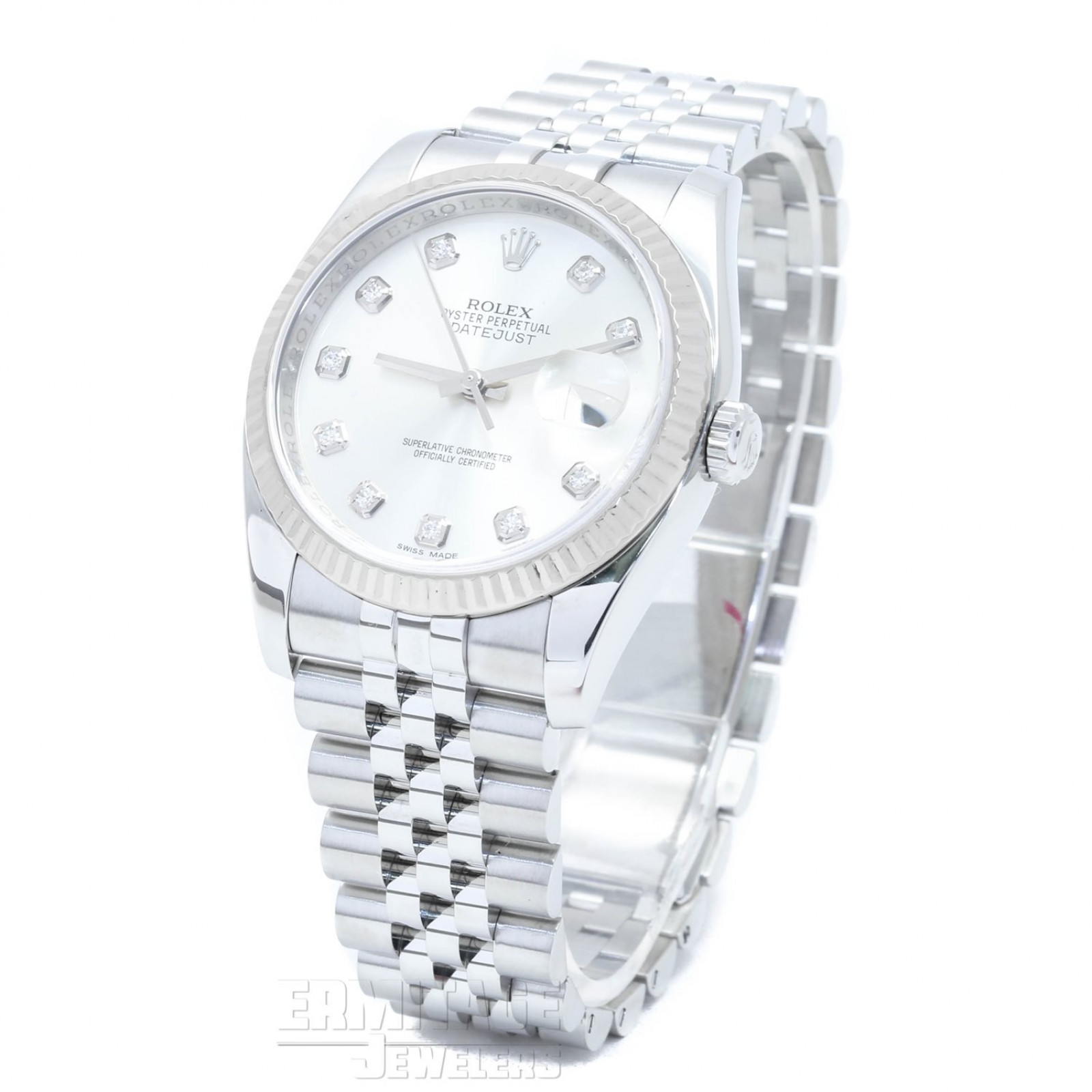 White Gold Fluted Rolex Datejust 116234