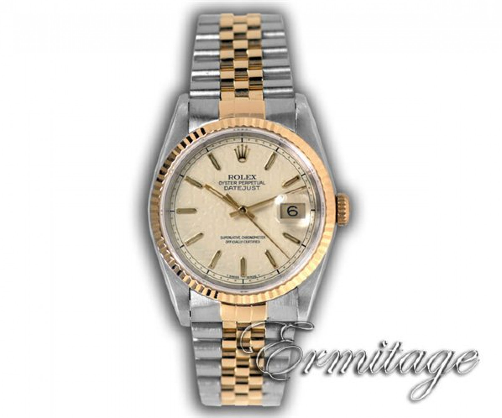 Rolex Datejust 16233 Gold & Steel With Ivory Dial