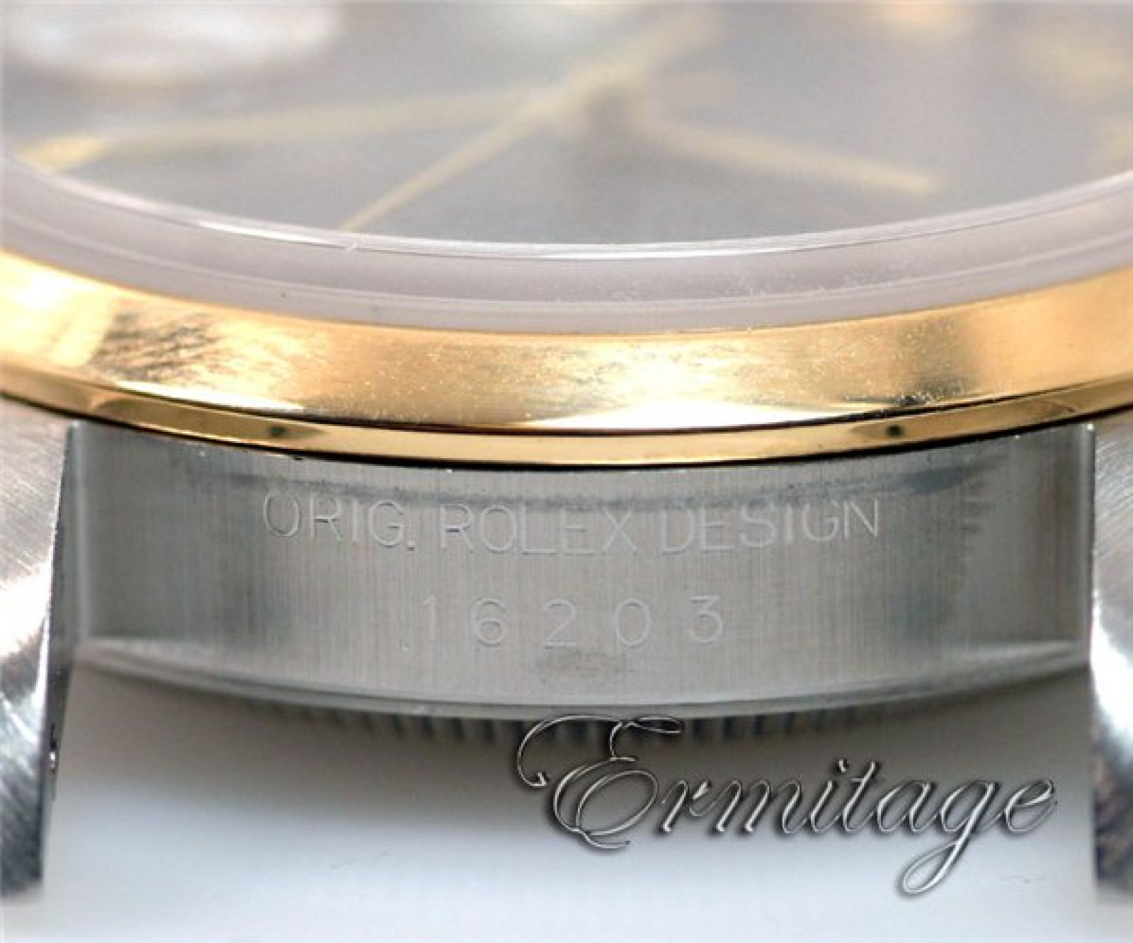 Gold & Steel Rolex Oyster Perpetual Datejust 16233 Rhodium