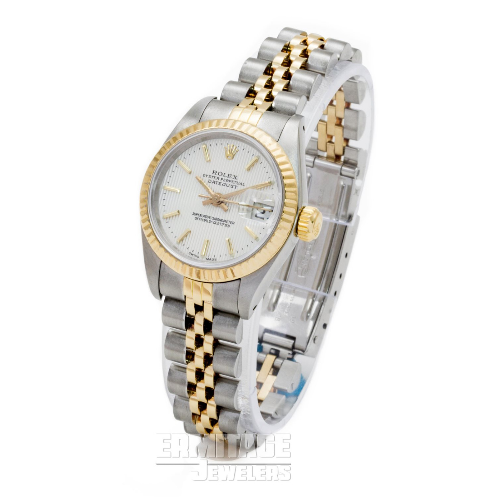 Pre-Owned Yellow Gold Rolex Datejust 69173 with Silver Dial
