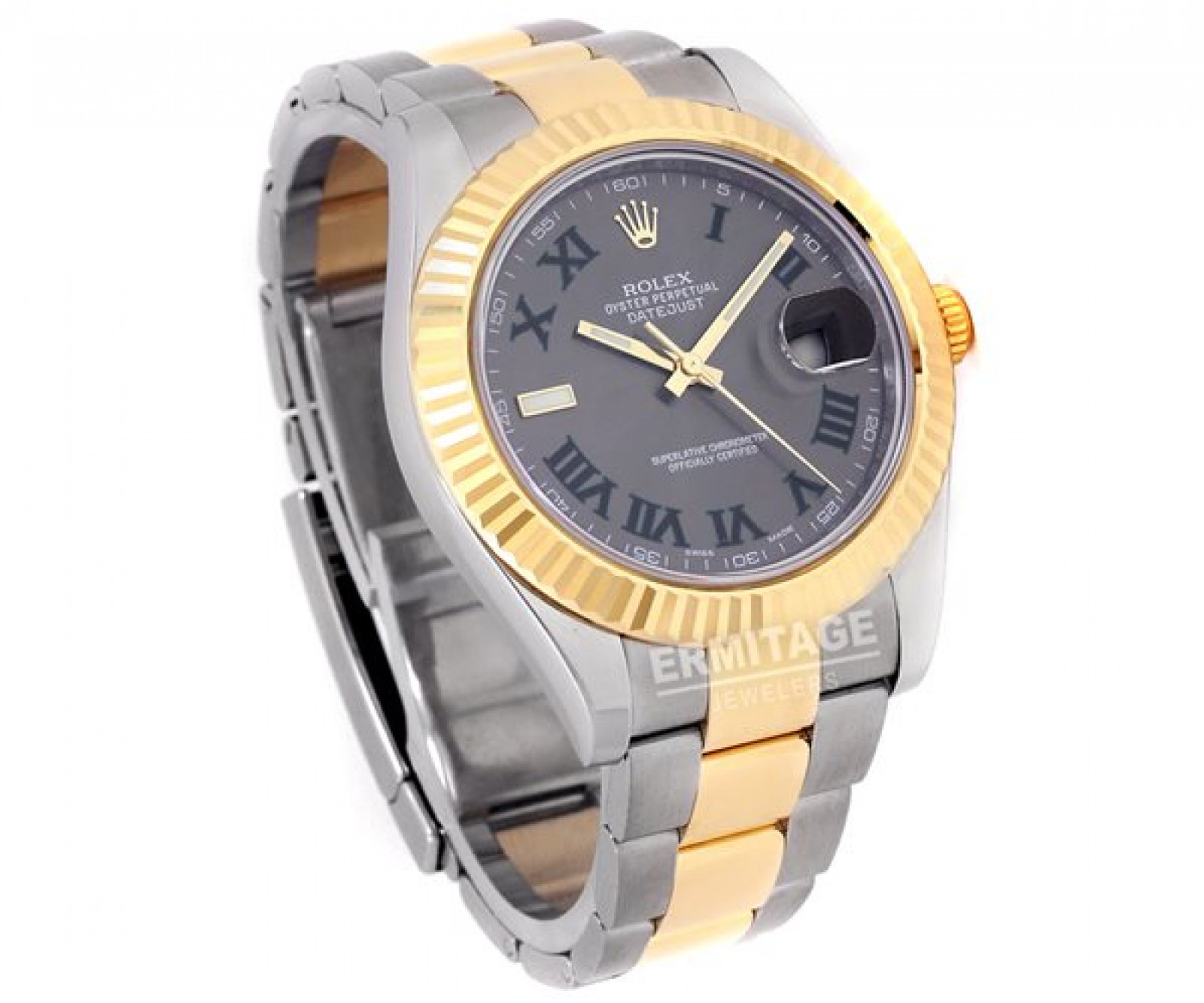 Rolex Datejust II 116333 Gold & Steel with Slate Dial & Roman Markers