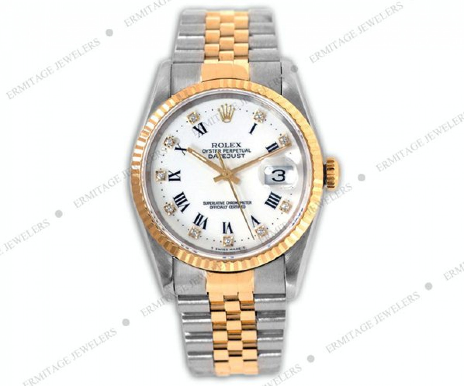 Rolex Datejust 16233 with Diamonds on White Dial