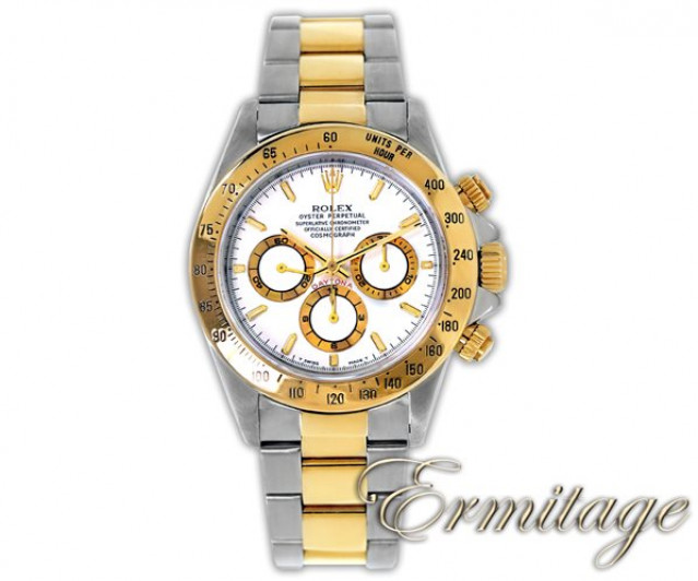 Rolex 16523 Yellow Gold & Steel on Oyster White with Luminous Index on Gold