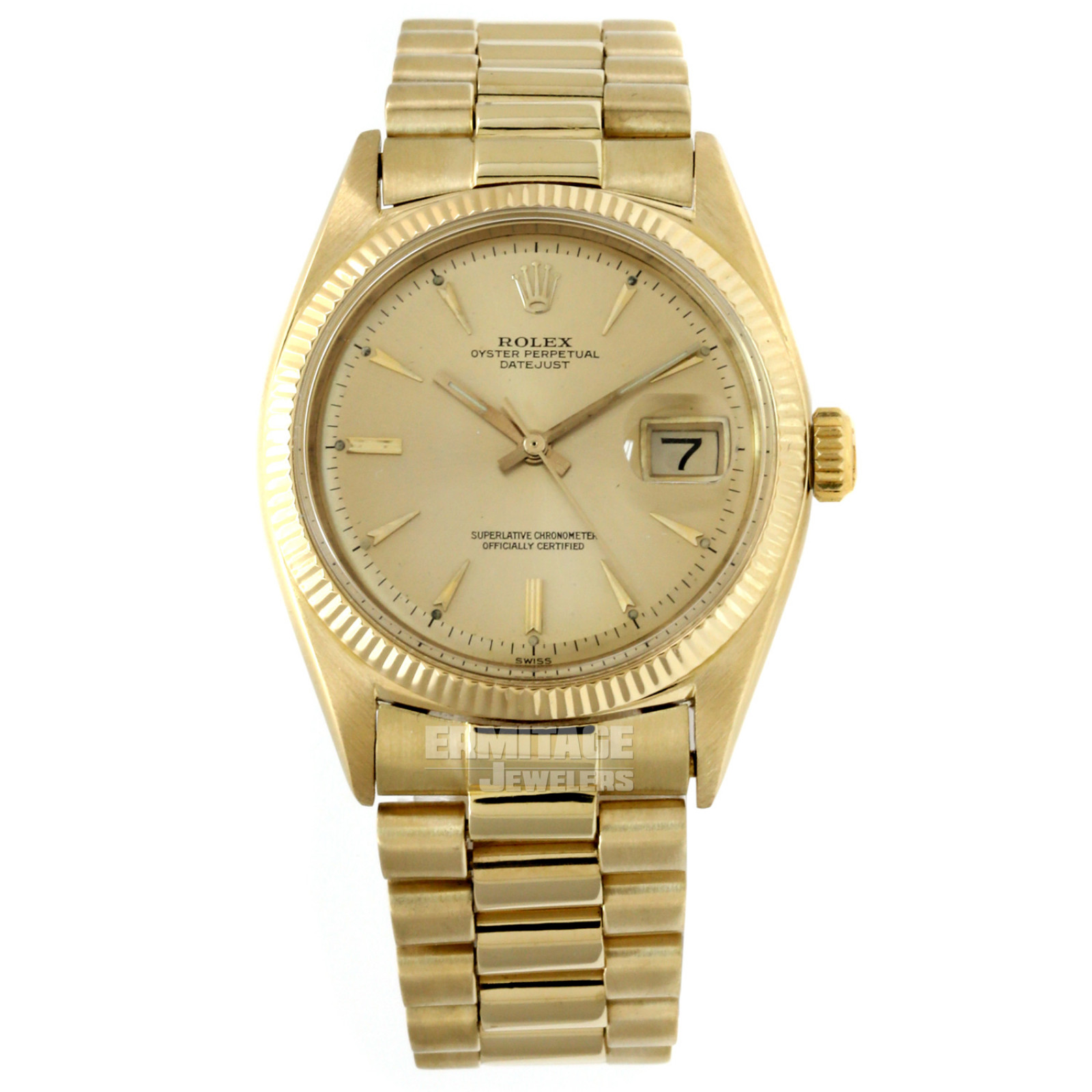 Vintage Rolex 1601 36 mm Yellow Gold President Ermitage Jewelers