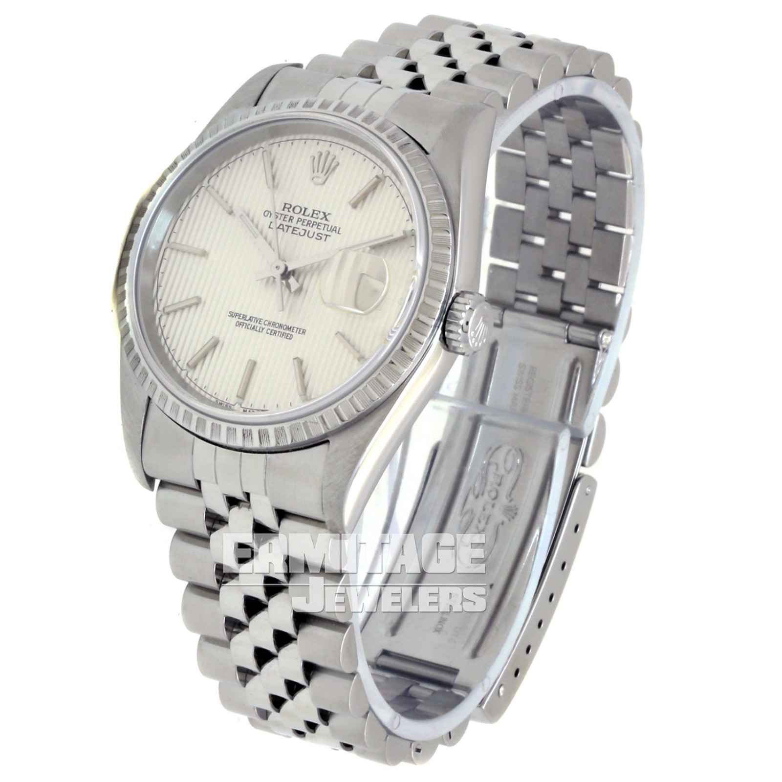 Rolex Datejust 16220 with Steel Tapestry Dial