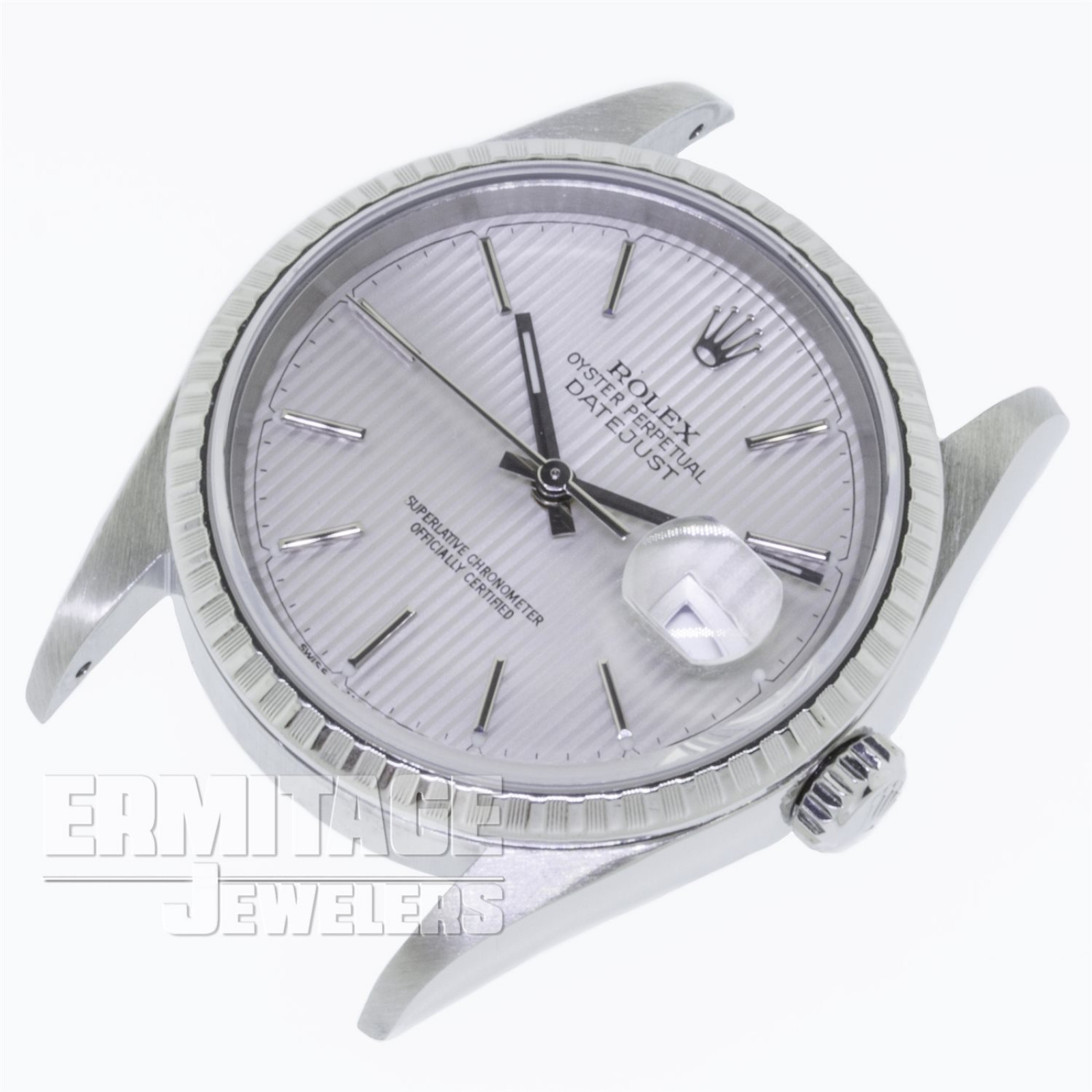 36 mm Rolex Datejust 16220 Steel on Jubilee with Silver Dial