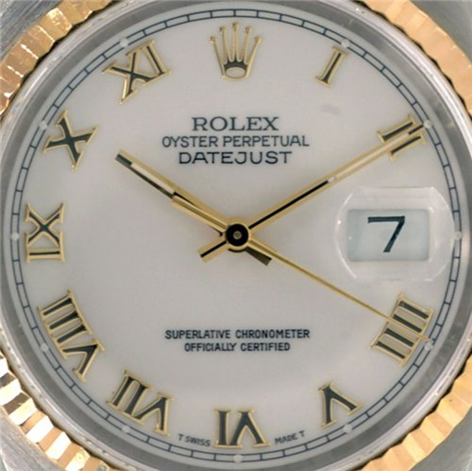 Rolex Datejust 16233 Gold & Steel With White Dial
