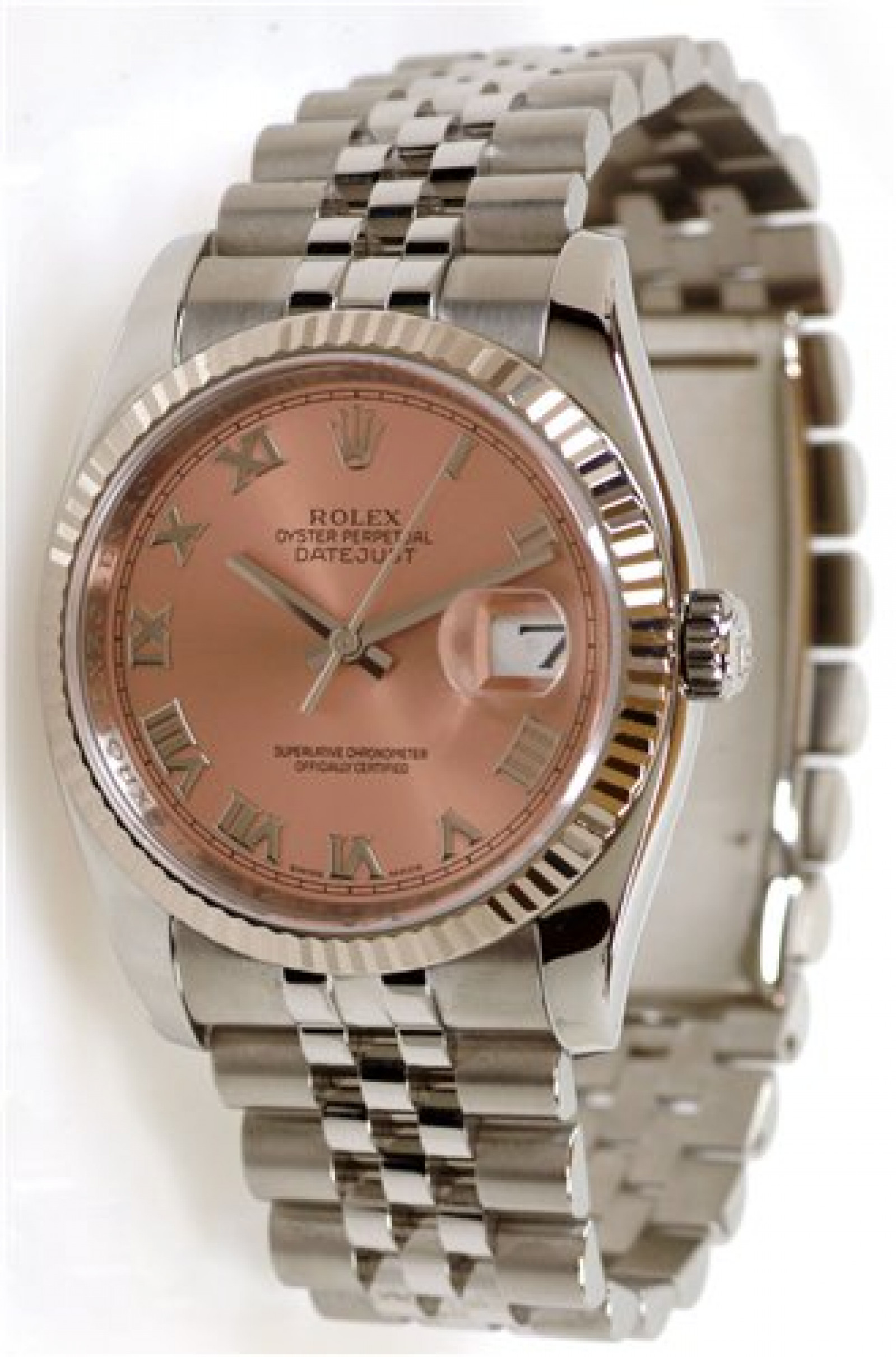 Rolex Datejust 116234 Steel with Rose Dial & Roman Markers