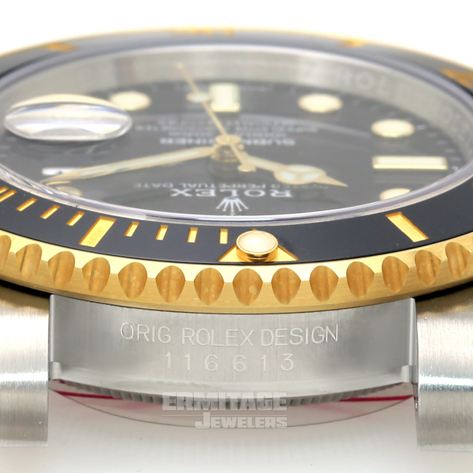 Pre-Owned Yellow Gold Rolex Submariner 116613 with Black Dial