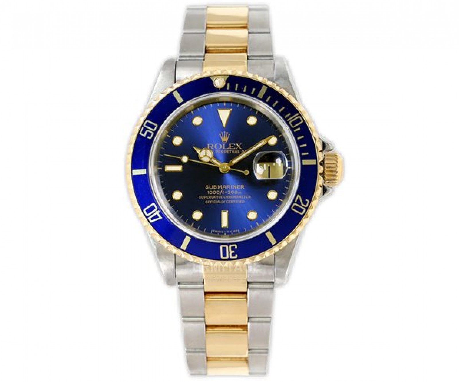 Rolex Submariner 16613 Gold Steel Blue 1991 Ermitage Jewelers