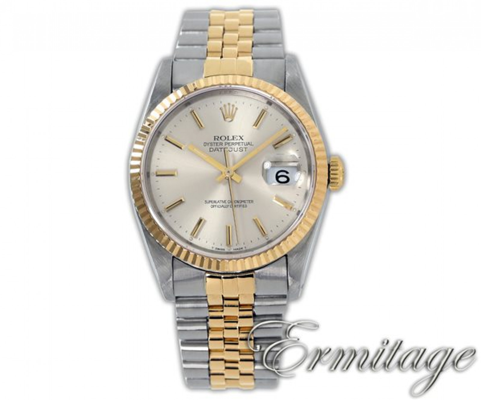 Rolex Datejust 16233 Gold & Steel With Silver Dial
