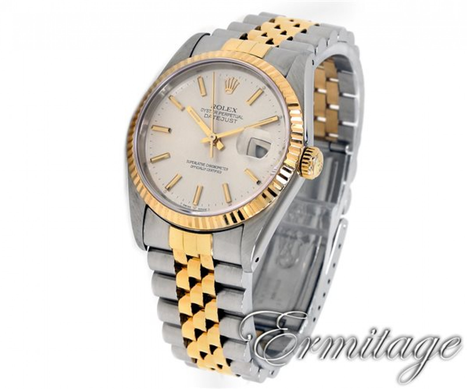 Rolex Datejust 16233 Gold & Steel With Silver Dial