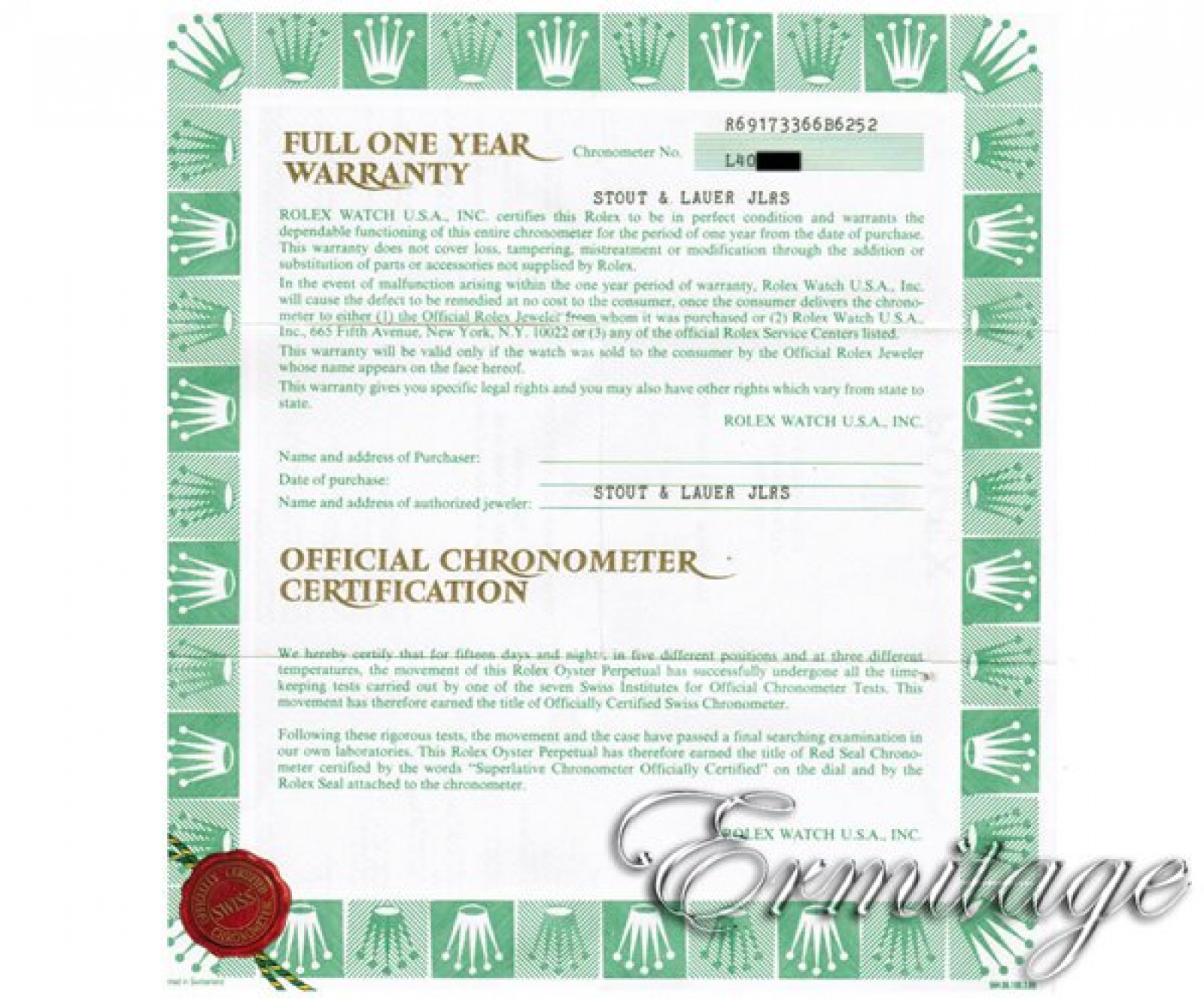 Rolex Datejust 69173 Certified
