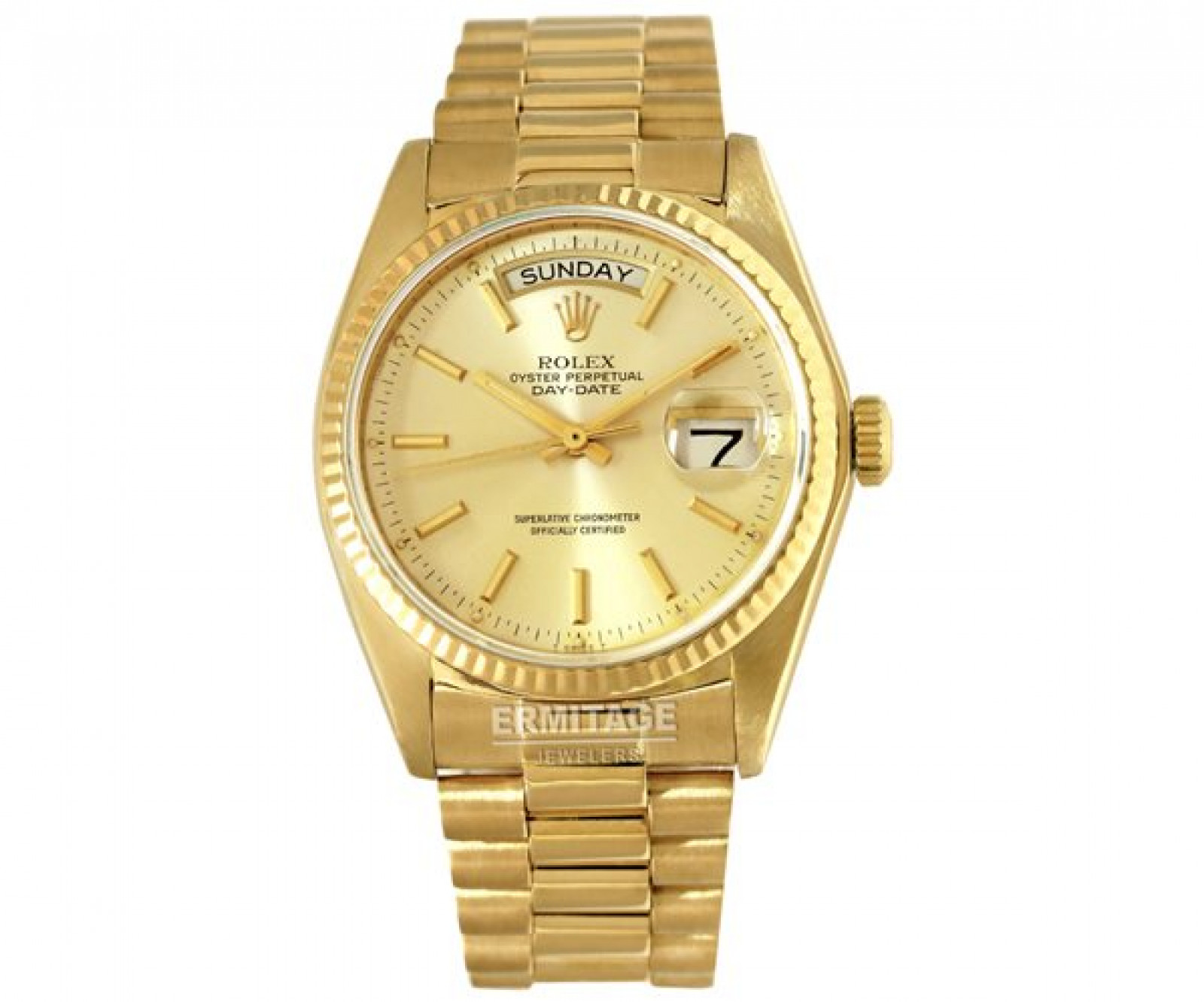 Rolex Day-Date 18038 Gold Champagne 1983 Ermitage Jewelers