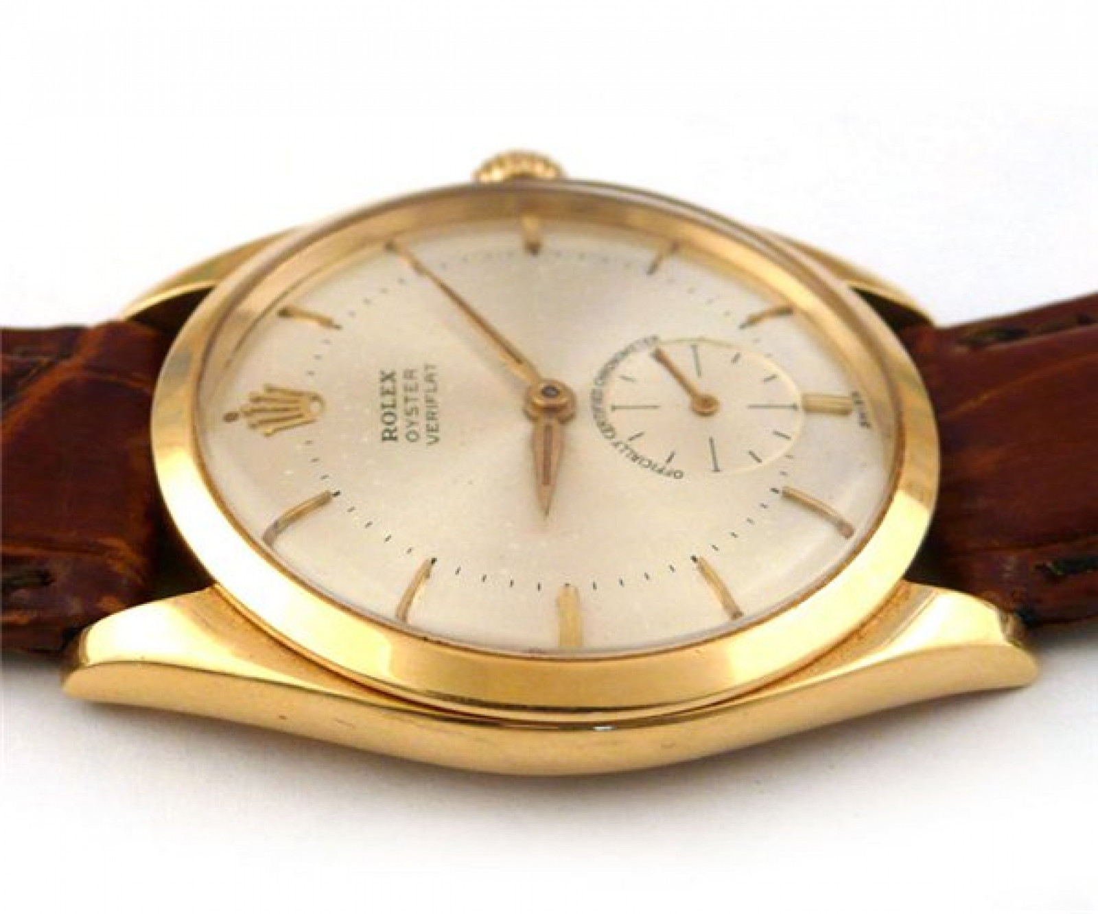 Vintage Rolex Veriflat 6512 Gold with Silver Dial