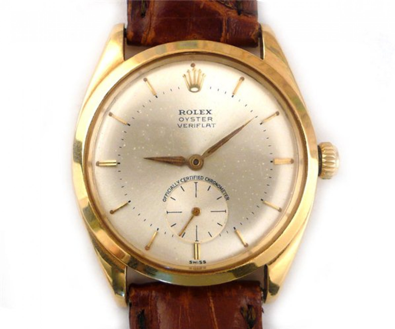 Vintage Rolex Veriflat 6512 Gold with Silver Dial