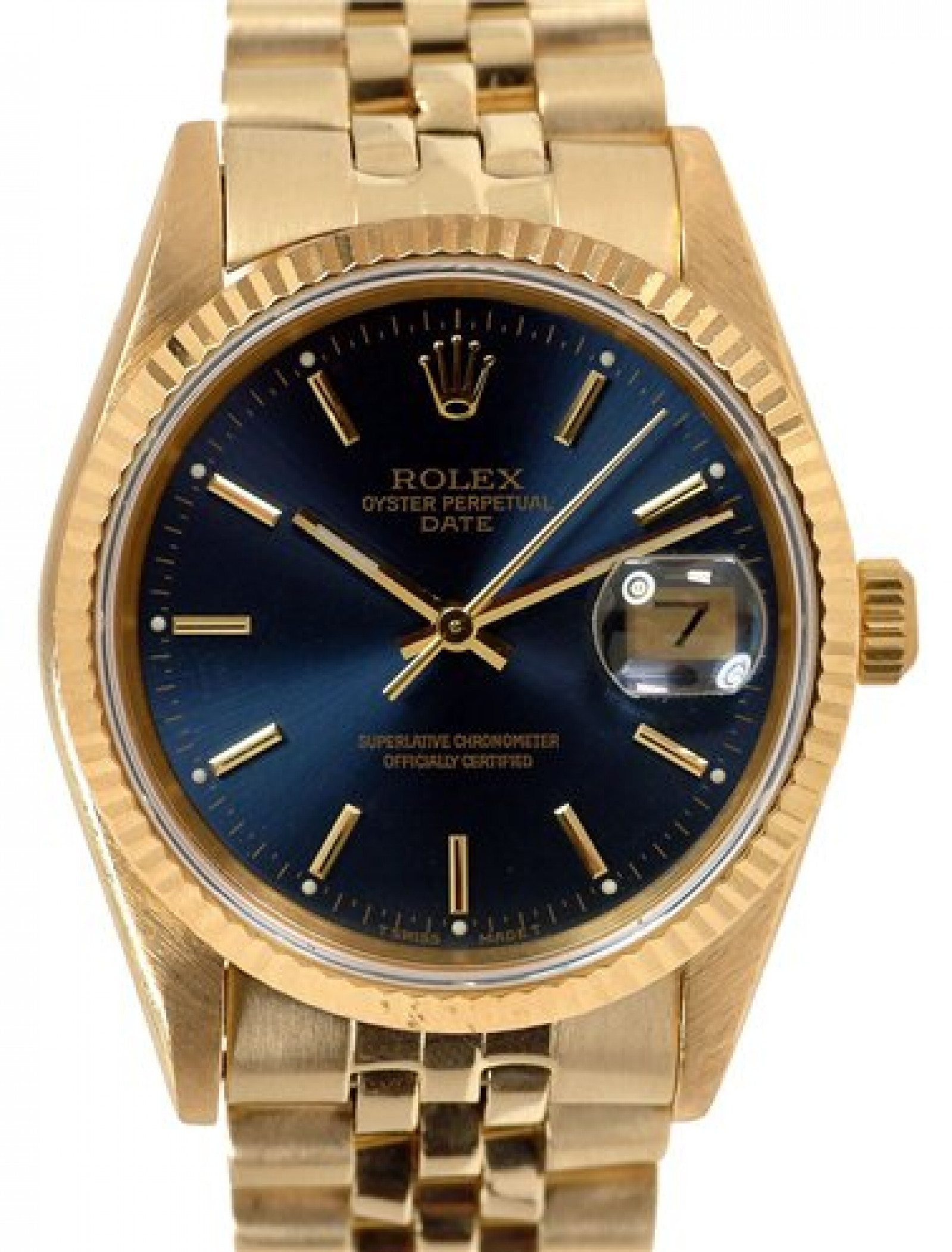 Rolex Date 15238 Gold Blue 1991