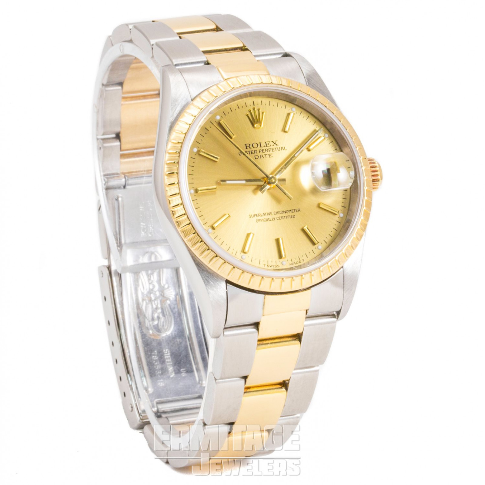 Pre-Owned Rolex Date 15223 with Champagne Dial