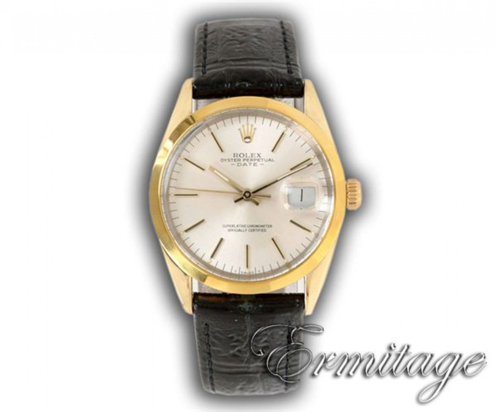 Rolex Date 15505 Gold Silver Dial 4033 Ermitage Jewelers