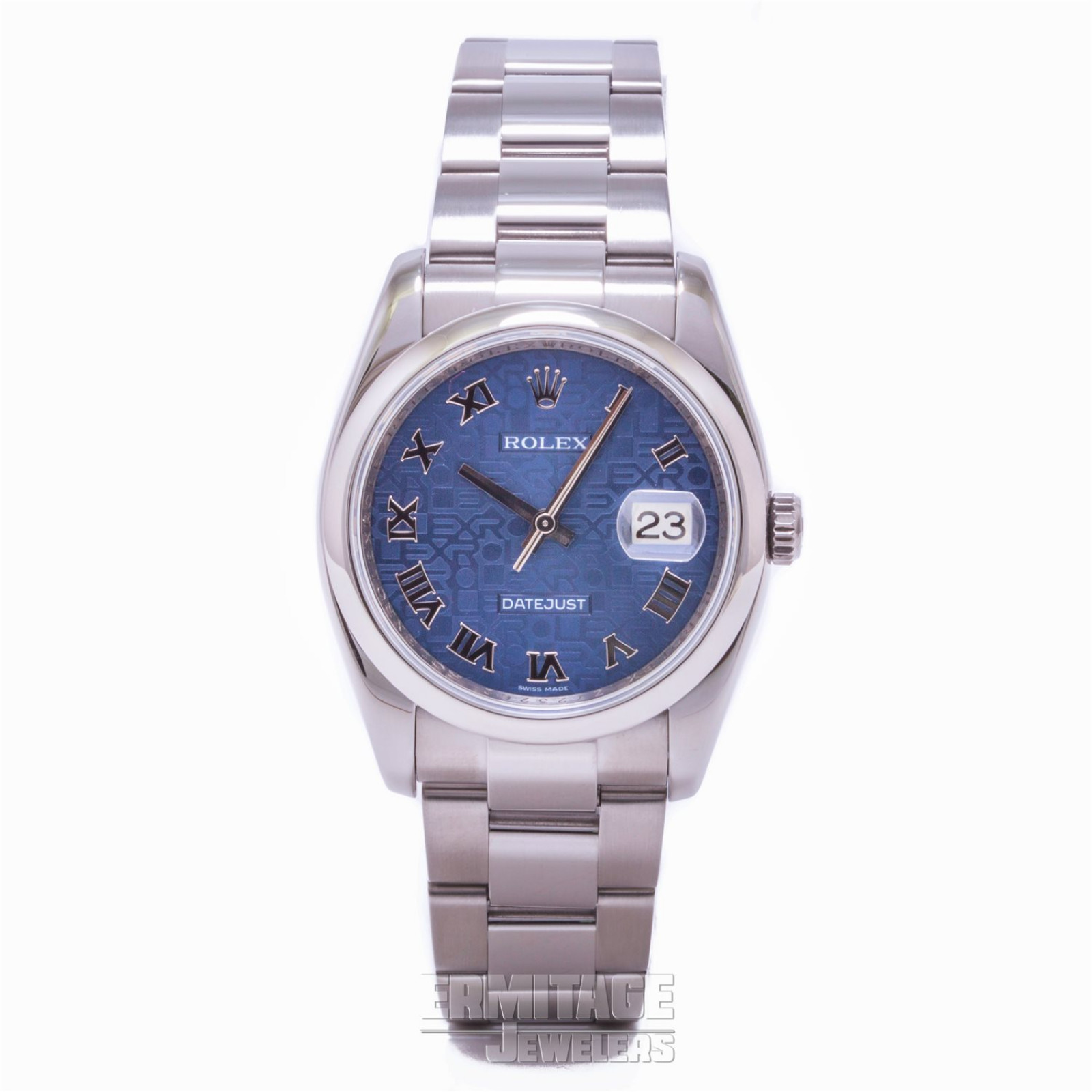 36 mm Rolex Datejust 116200 Steel on Oyster with Blue Jubilee Dial