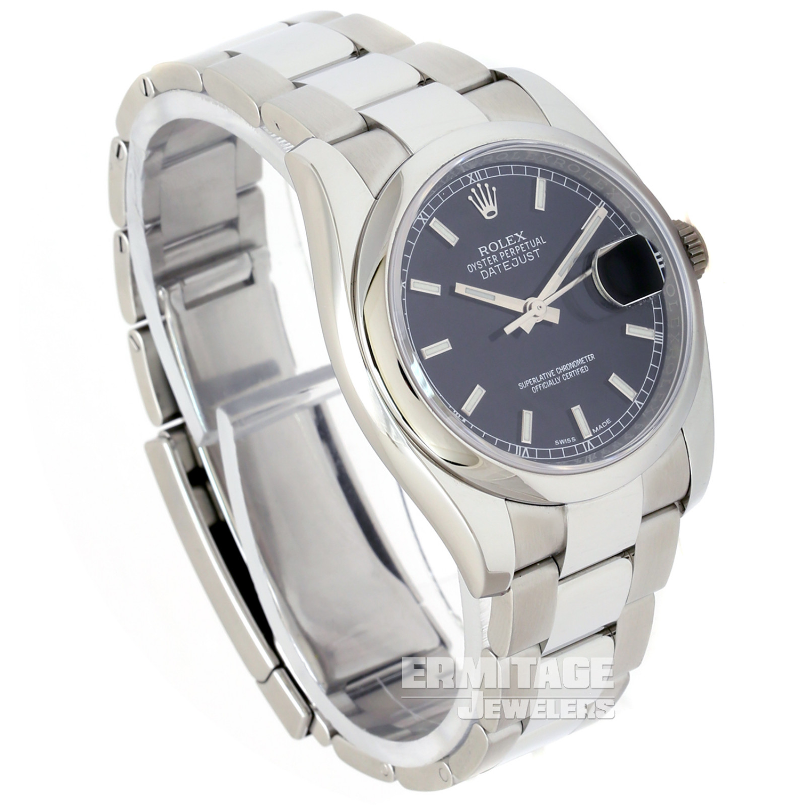 36 mm Rolex Datejust 116200 Steel on Oyster with Black Dial