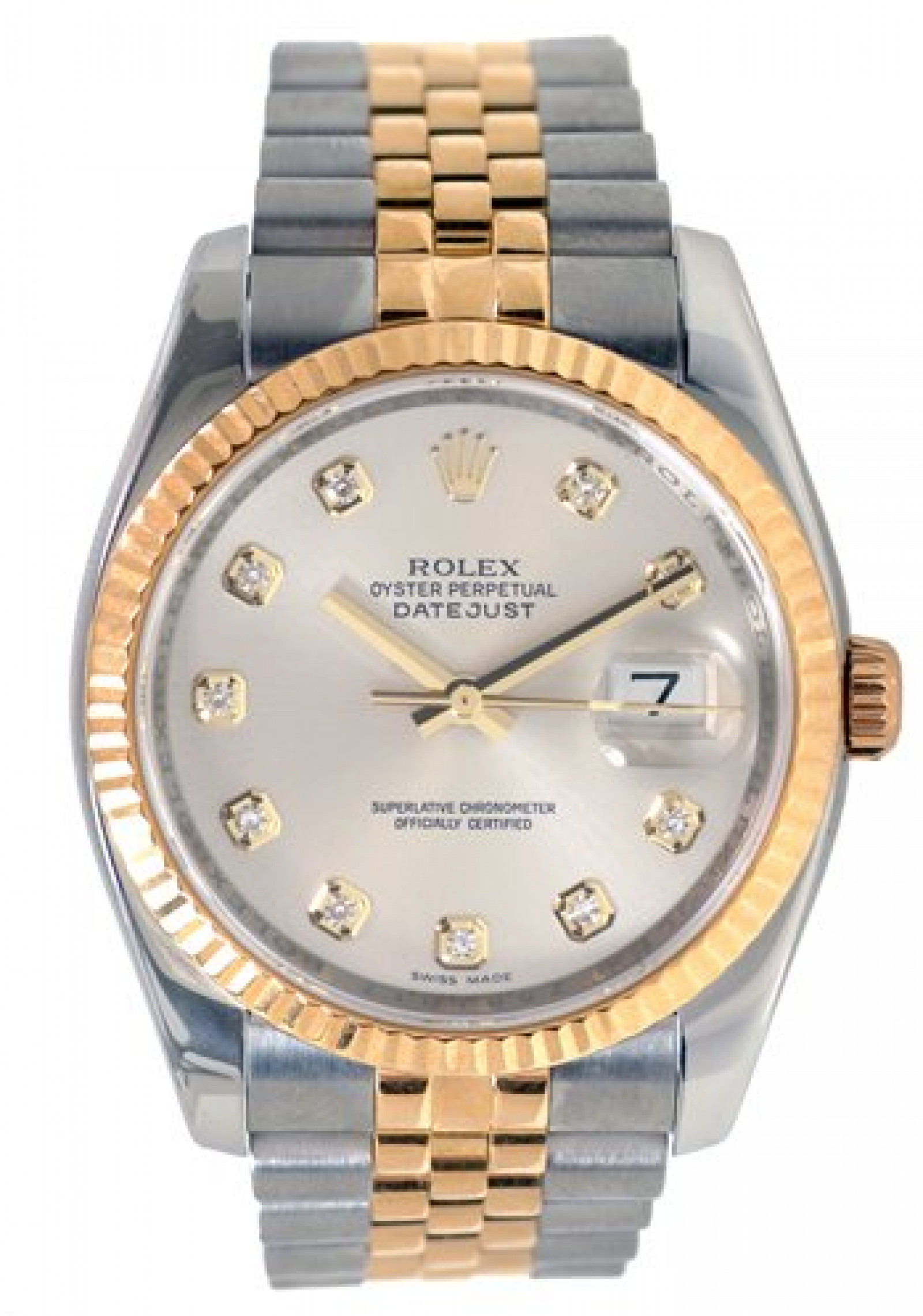 Rolex Datejust 116233 with Diamonds on Silver Dial