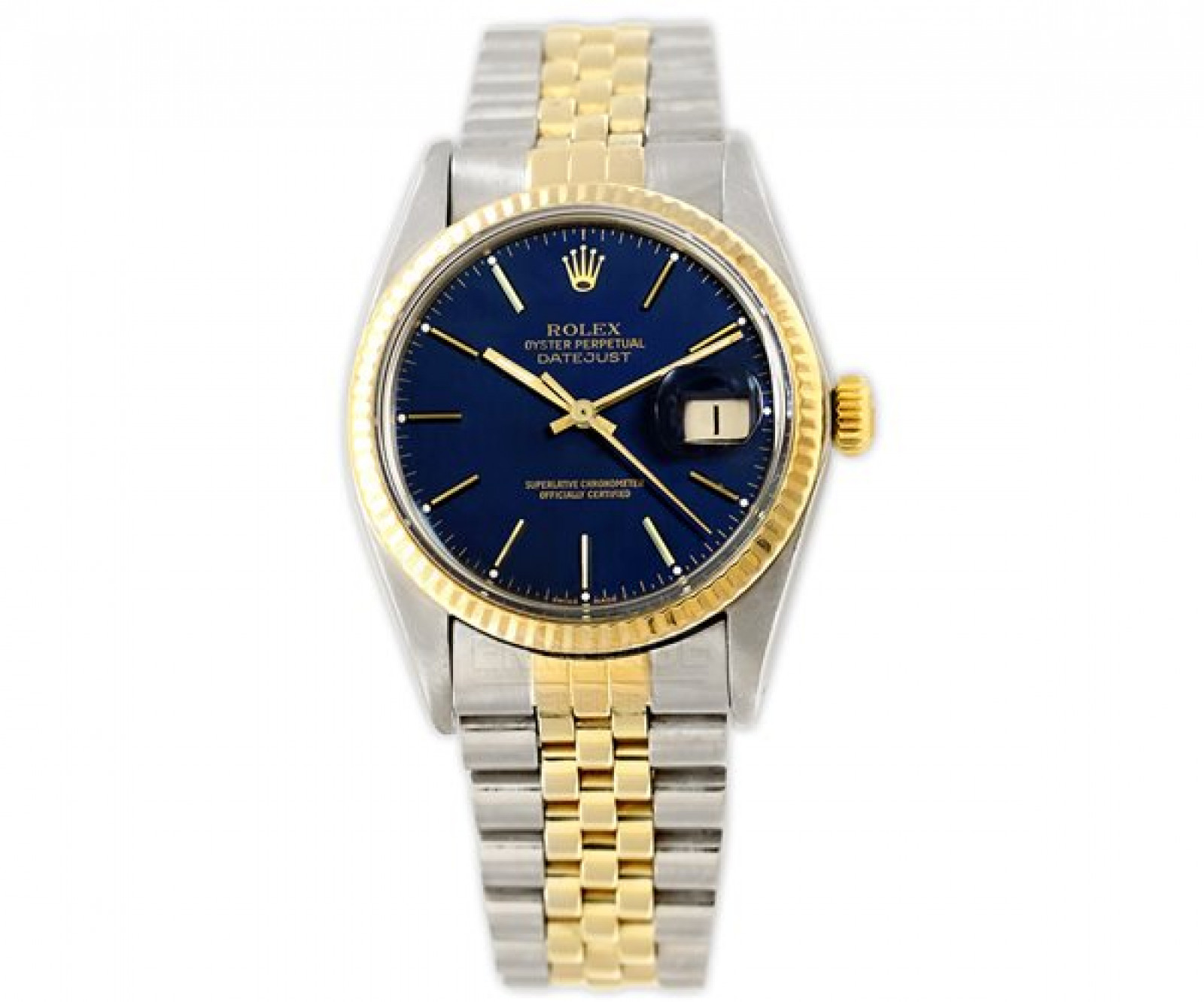 Classic Rolex Datejust 16013 Gold & Steel with Blue Dial