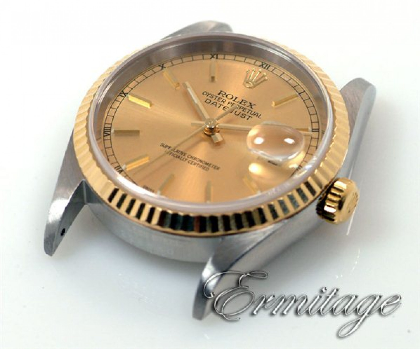 Rolex Datejust 16233 36 mm with Gold Index on Champagne