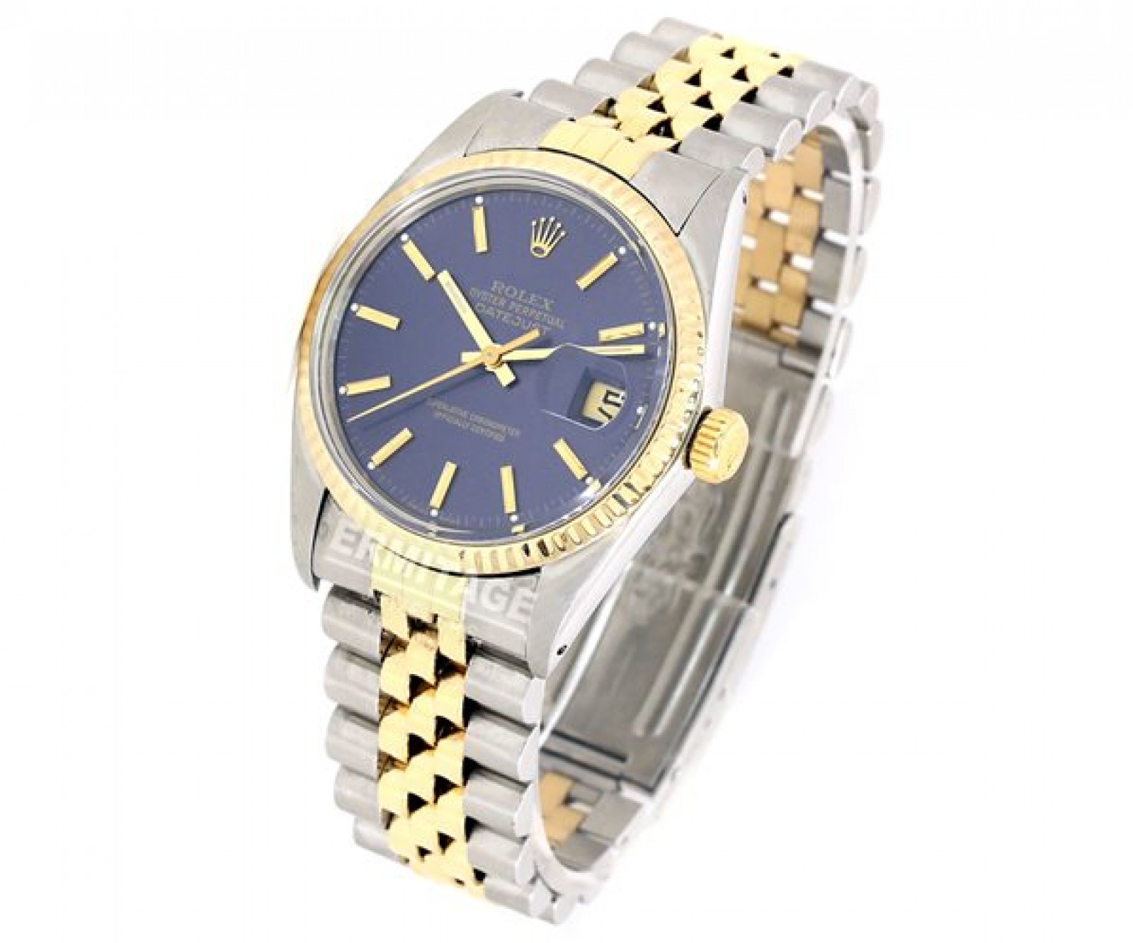 Men's Rolex Datejust 16013 Gold & Steel with Blue Dial