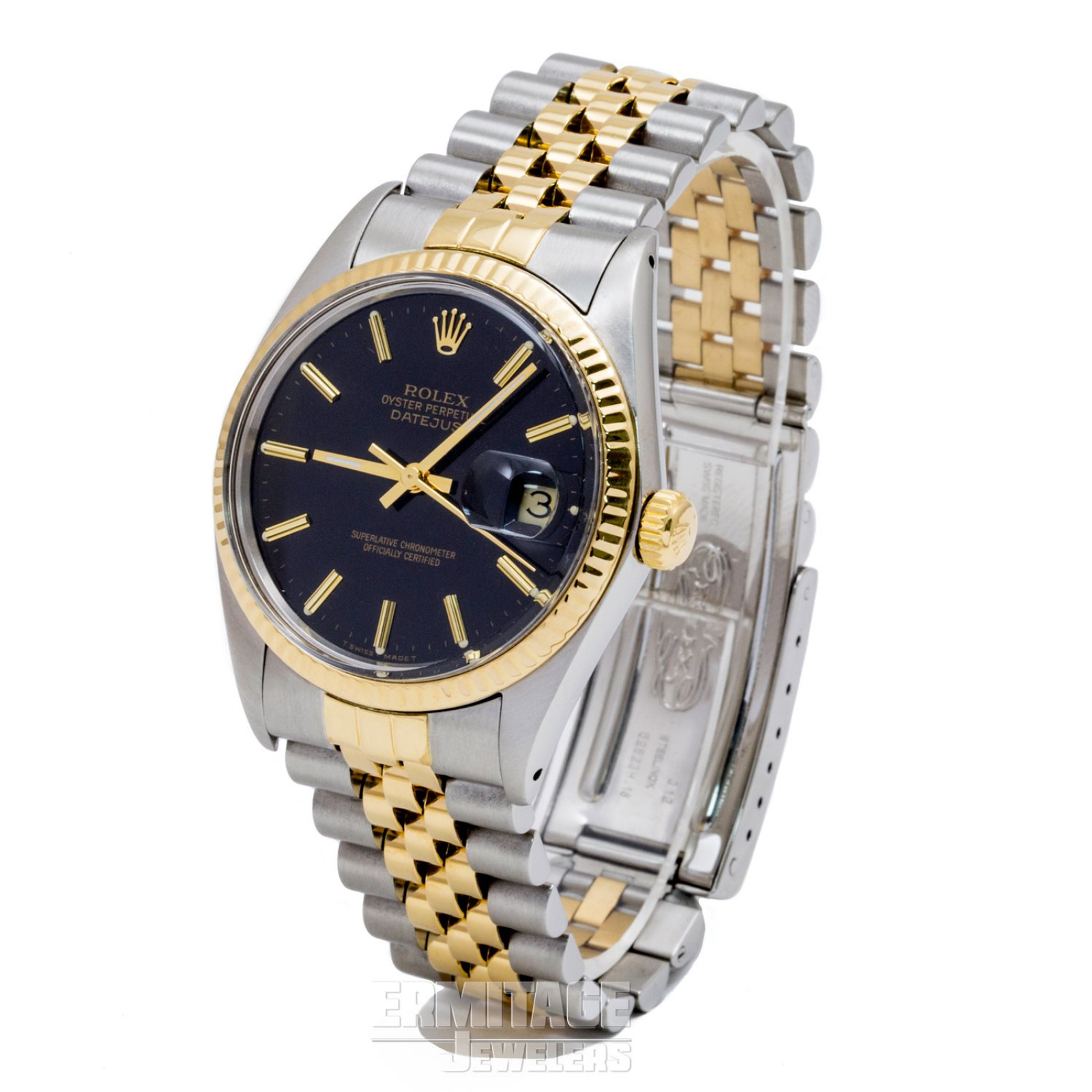 36 mm Rolex Datejust 16013 Gold & Steel on Jubilee with Black Dial