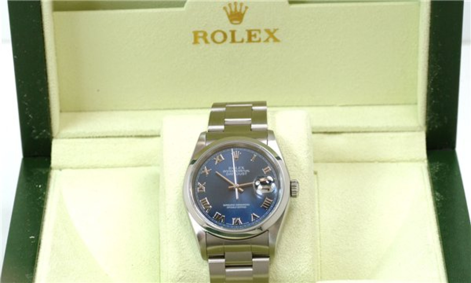 Pre-Owned Rolex Datejust 16200 Steel with Blue Dial